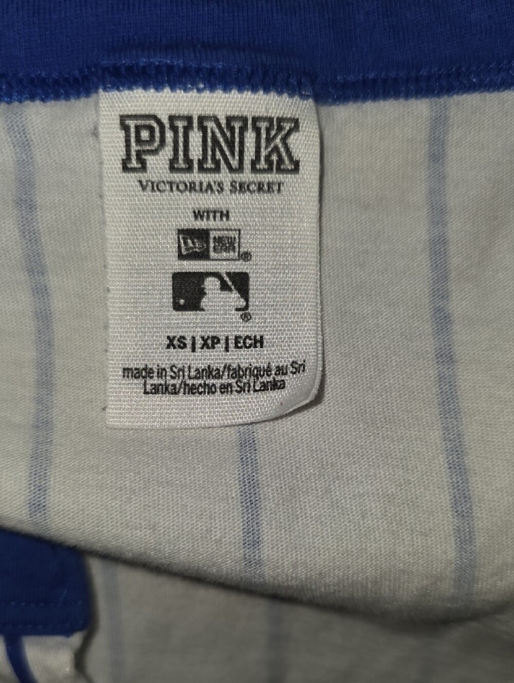 PINK Victoria's Secret White and Blue 'Brooklyn' Crop Top - Picture 6 of 6